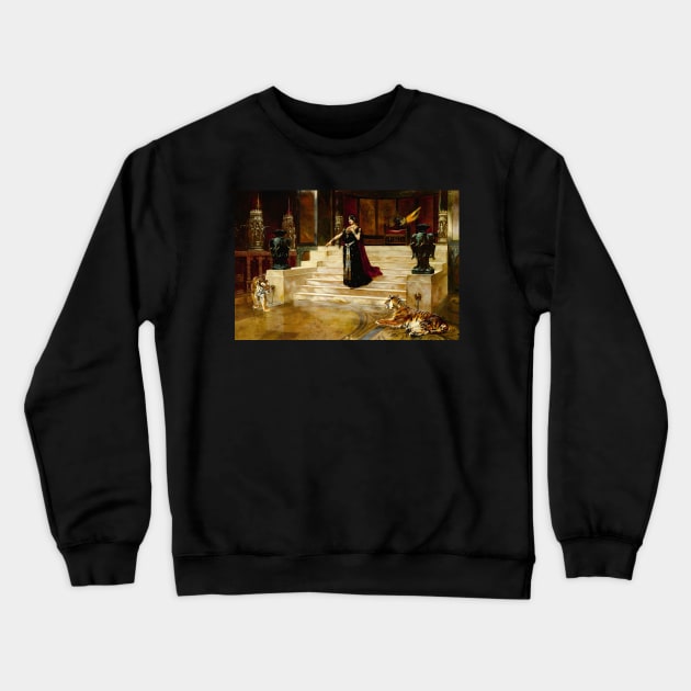 Salome and the Tigers by Rudolf Ernst Crewneck Sweatshirt by academic-art